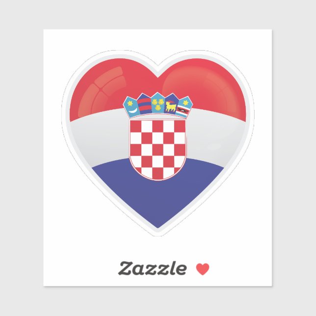 Sticker Drapeau d'amour de Croatie (Feuille)