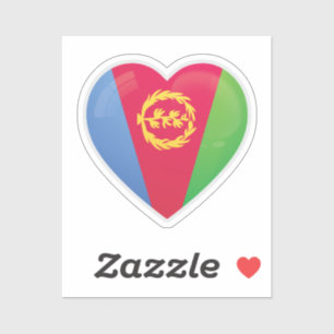 Sticker Drapeau d'amour de l'Érythrée