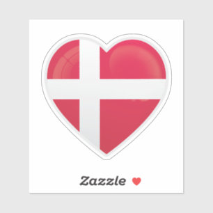 Sticker Drapeau d'amour du Danemark