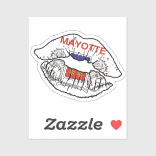 Sticker Drapeau d'amour Mayotte Maorais