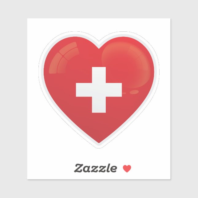 Sticker Drapeau d'amour Suisse (Feuille)