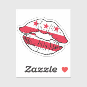 Sticker Drapeau d'amour Washington D C Washingtonian Lipst