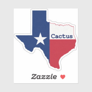 Sticker Drapeau de Cactus Texas