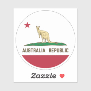 Sticker Drapeau de Californie Australie Kangaroo