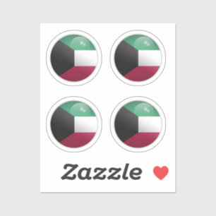 Sticker Drapeau de cercle brillant du Koweït 