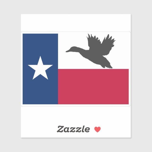 Sticker Drapeau de chasse au canard du Texas (Feuille)
