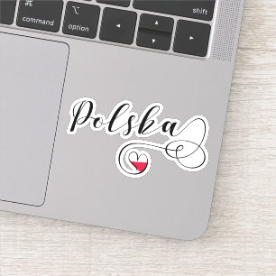 Sticker Drapeau de coeur de la Pologne Polska