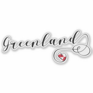 Sticker Drapeau de coeur du Groenland