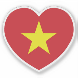 Sticker Drapeau de coeur du Vietnam