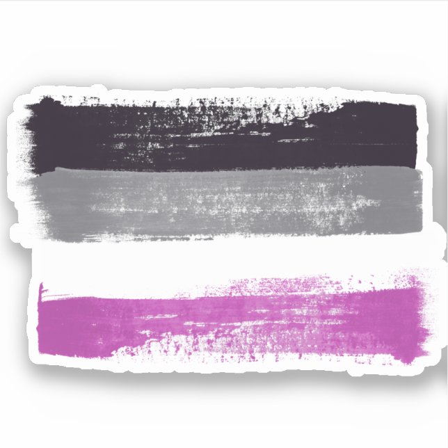 STICKER DRAPEAU DE FIERTÉ ASEXUELLE PEINTE (Devant)