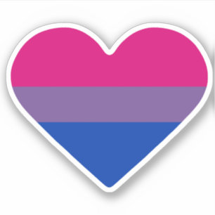 Sticker Drapeau de fierté bisexuel cœur