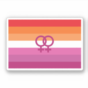 Sticker Drapeau de fierté lesbienne WLW (Coucher de soleil
