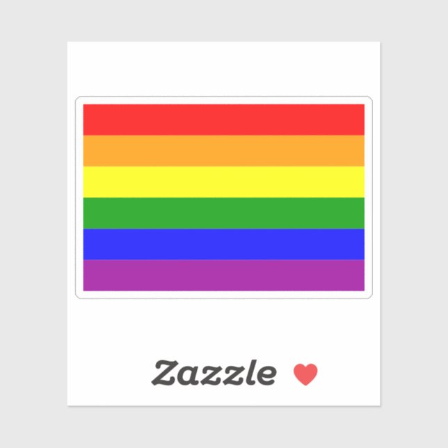 Sticker Drapeau de fierté LGBTQIA+ Couleurs arc-en-ciel (Feuille)