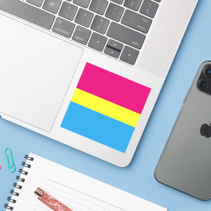 Sticker drapeau de fierté pansexuelle SlipperyJoe rose amb