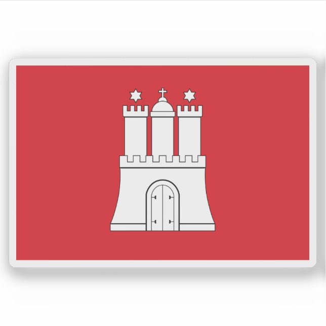 Sticker Drapeau de Hambourg, Allemagne (Devant)