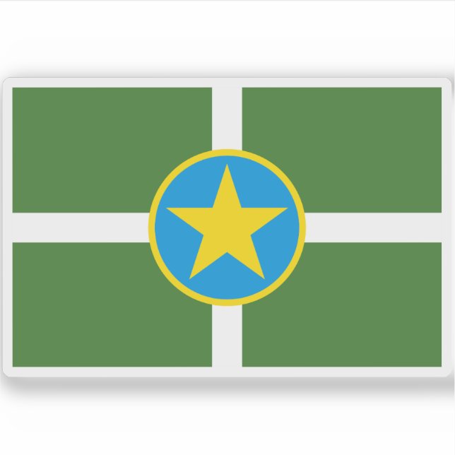 Sticker Drapeau de Jackson, Mississippi (Devant)