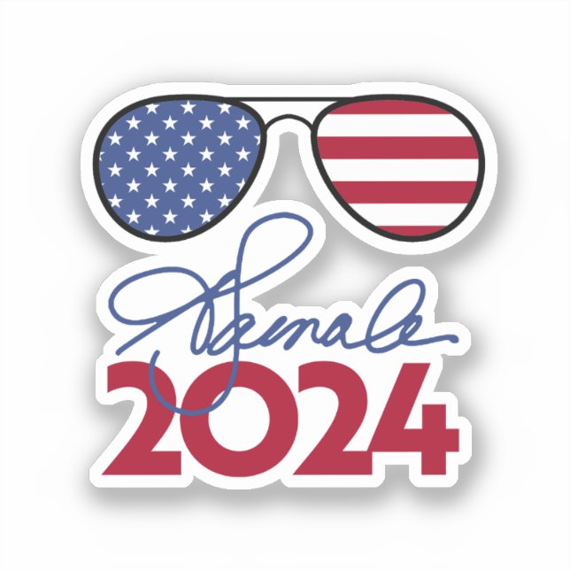 Sticker Drapeau de Kamala Harris Aviator (Recto)