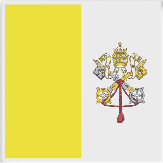Sticker Drapeau de la Cité du Vatican (depuis 2023) (Devant)