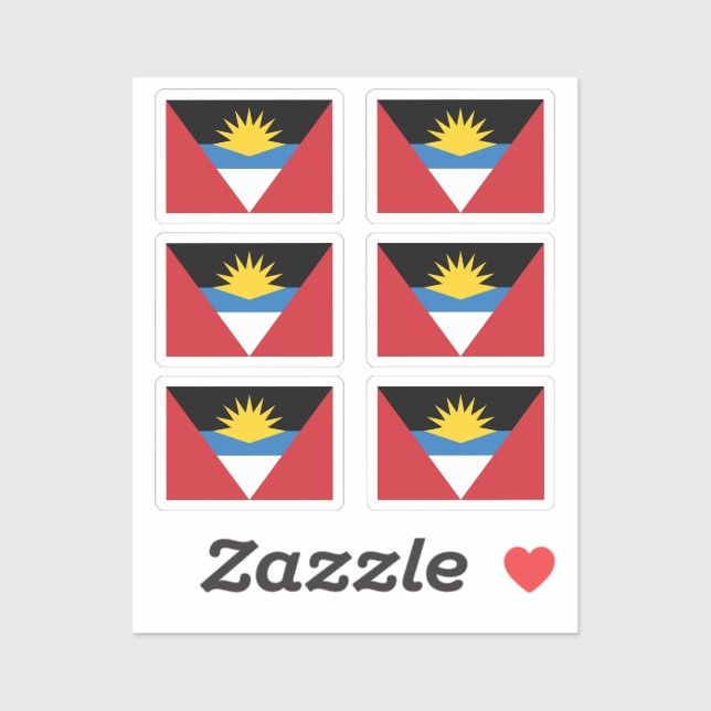 Sticker Drapeau de la collection Antigua-et-Barbuda pack d (Feuille)