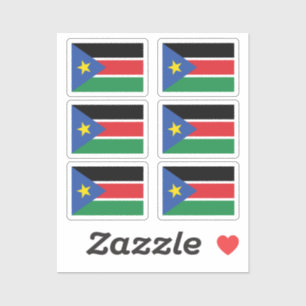 Sticker Drapeau de la collection Sud-Soudan pack de 6