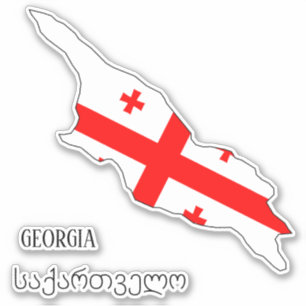 Sticker Drapeau de la Géorgie Carte patriotique charmante