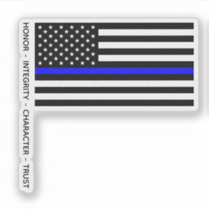 Sticker Drapeau de la ligne bleue mince (États-Unis)