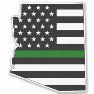 Sticker Drapeau de la ligne verte mince Arizona