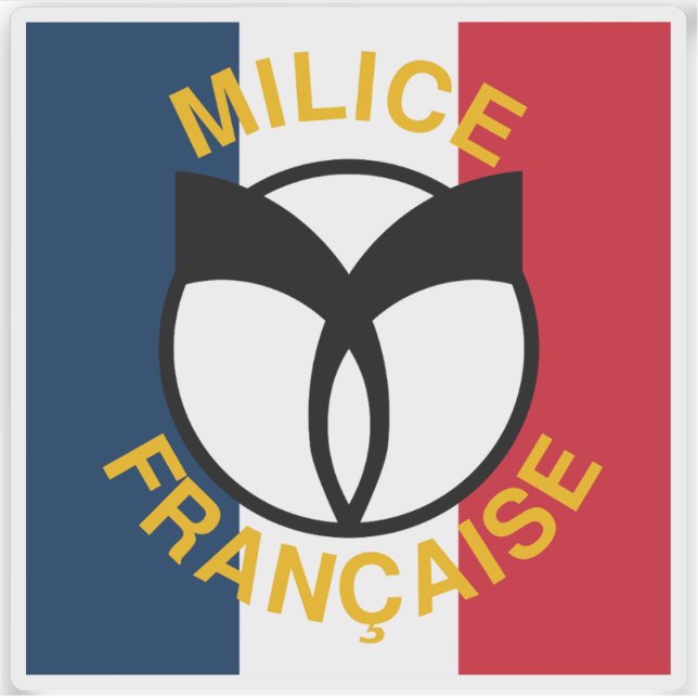 Sticker Drapeau de la milice française collaborationniste (Devant)
