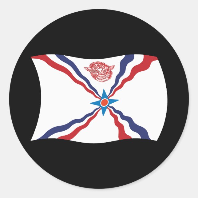 Sticker Drapeau De La Nation Assyrie (Devant)
