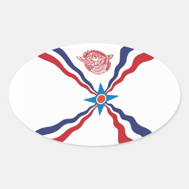Sticker Drapeau De La Nation Assyrie (Devant)