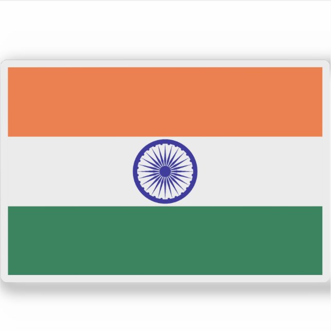 Sticker Drapeau de la République de l'Inde (Devant)