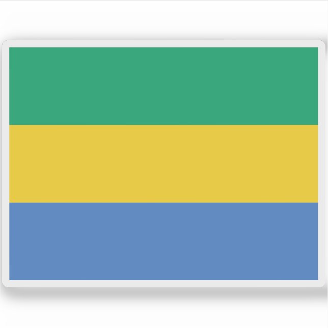 Sticker Drapeau de la République gabonaise (Gabon) (Devant)