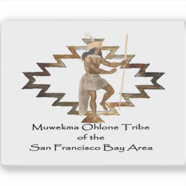 Sticker Drapeau de la tribu Muwekma Ohlone, USA (Devant)
