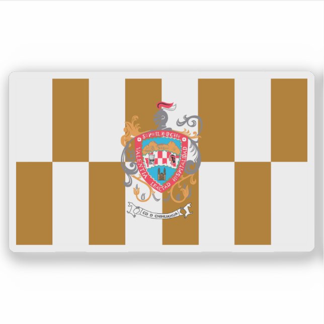 Sticker Drapeau de la ville de Chihuahua, Mexique (Devant)