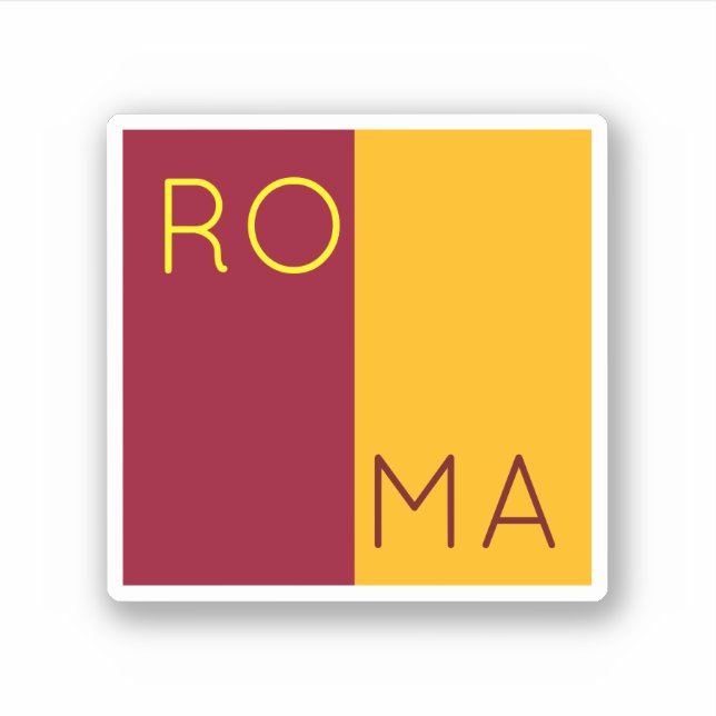 Sticker Drapeau de la ville de Rome, Italie (Devant)