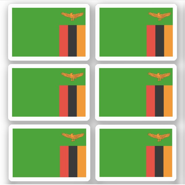 Sticker Drapeau de la Zambie - une collection (Devant)