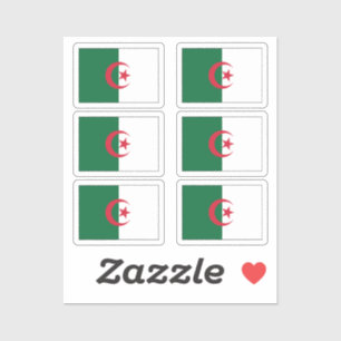 Sticker Drapeau de l'Algérie Collection pack de 6