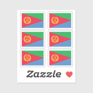 Sticker Drapeau de l'Erythrée Collection pack de 6