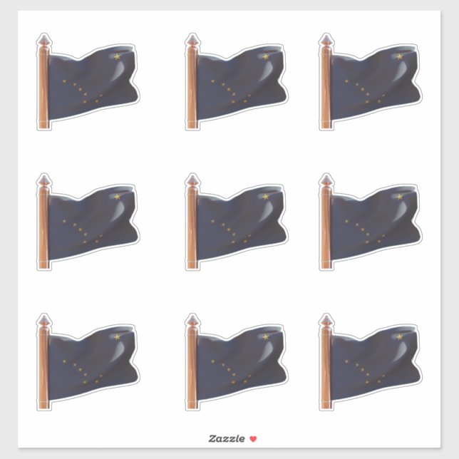 Sticker Drapeau de l'État d'Alaska (Feuille)