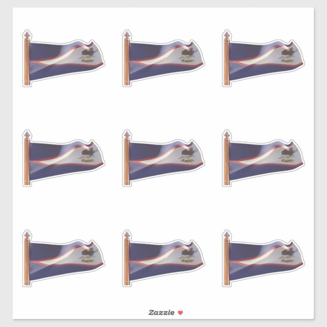 Sticker Drapeau de l'État des Samoa américaines/Amerika Sā (Feuille)