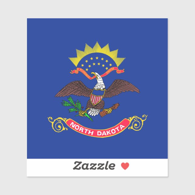 Sticker Drapeau de l'État du Dakota du Nord (Feuille)