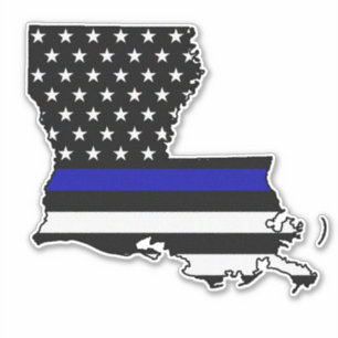 Sticker Drapeau de ligne bleue mince Louisiane