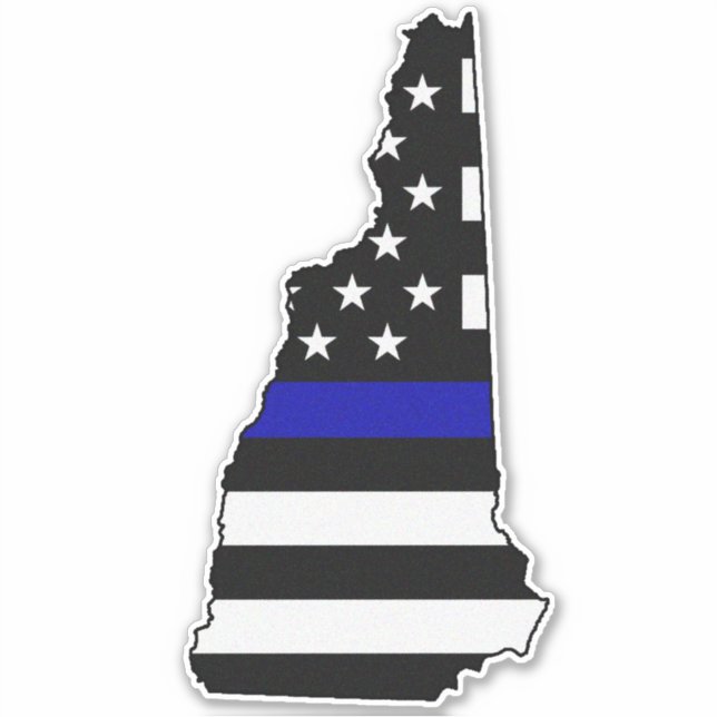 Sticker Drapeau de ligne bleue mince New Hampshire (Devant)