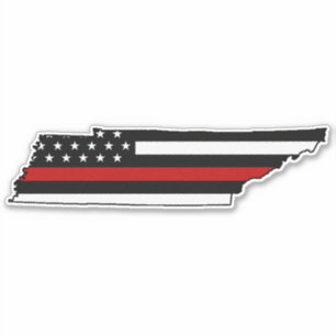 Sticker Drapeau de ligne rouge mince Tennessee