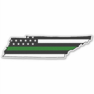 Sticker Drapeau de ligne verte mince Tennessee