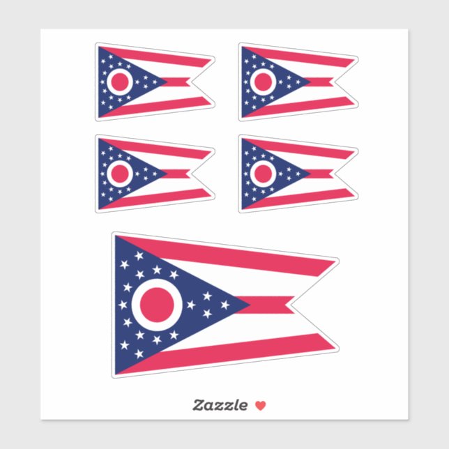 Sticker Drapeau de l'Ohio (Feuille)