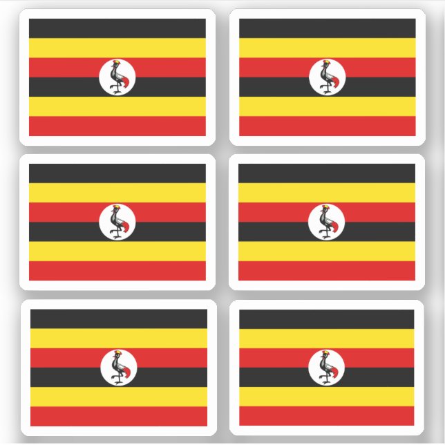 Sticker Drapeau de l'Ouganda - une collection (Devant)