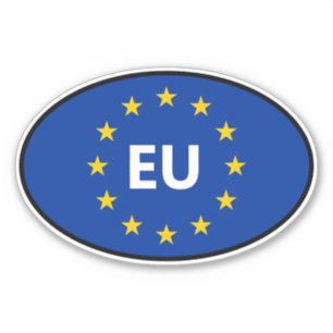 Sticker Drapeau de l'Union européenne Code pays auto vinyl
