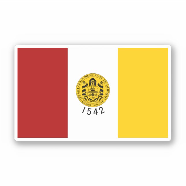 Sticker Drapeau de San Diego, Californie (Devant)