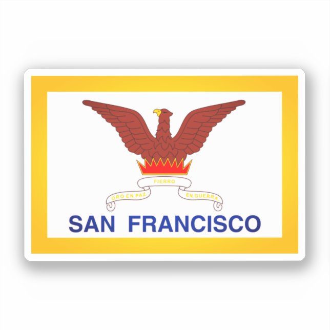 Sticker Drapeau de San Francisco, Californie (Recto)